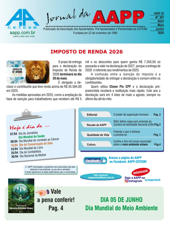 Capa Jornal AAPP de Abril a Junho de 2026